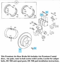 Load image into Gallery viewer, 1988-98 Mercedes E 300 320 CE D E TE C280 SLK230 Ate Rear Brake Disc Pad Kit
