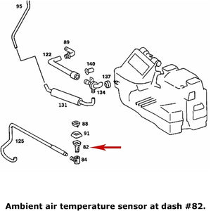 1981 Mercedes 300SD 380SEL A/C HVAC Dash Temperature Sensor Bosch 126 830 02 72