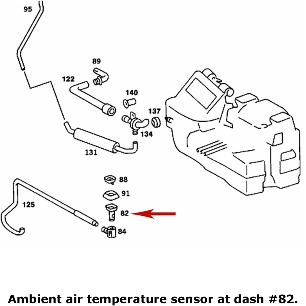 1981 Mercedes 300SD 380SEL A/C HVAC Dash Temperature Sensor Bosch 126 830 02 72