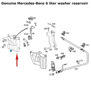 01-09 Mercedes C CLK W/W Headlight Washer Fluid 6 Liter Reservoir 203 869 00 20