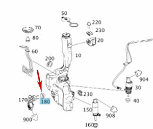 2008-24 Mercedes Windshield Washer Fluid Level Sensor to Tank Seal 203 869 00 98