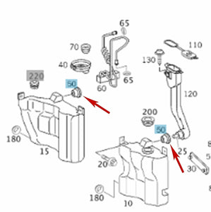 2008-24 Mercedes Windshield Washer Fluid Level Sensor to Tank Seal 203 869 00 98