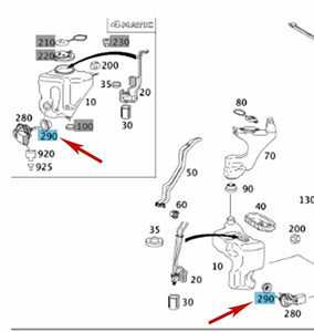 2008-24 Mercedes Windshield Washer Fluid Level Sensor to Tank Seal 203 869 00 98