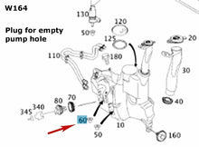 Load image into Gallery viewer, 1996-13 Mercedes Windshield Washer Reservoir Large Pump Block Off Plug 19mm
