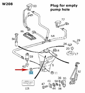 1996-13 Mercedes Windshield Washer Reservoir Large Pump Block Off Plug 19mm