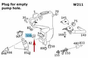 1996-13 Mercedes Windshield Washer Reservoir Large Pump Block Off Plug 19mm