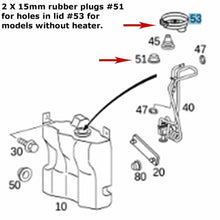 Load image into Gallery viewer, 2008-19 Mercedes Washer Fluid Reservoir Tank Lid 2 Rubber Plug Kit W/O Heater
