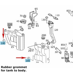 2001-23 Mercedes Washer Fluid Reservoir Rubber Mounting Grommet 203 869 01 98