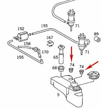 Load image into Gallery viewer, 1977-19 Mercedes Genuine Windshield Washer Fluid Tank Pump Rubber Seal Grommets
