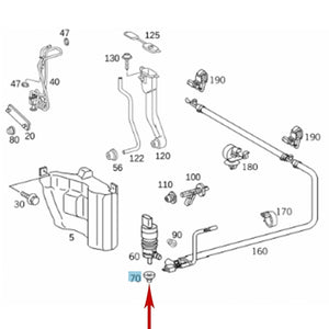 2008-21 Mercedes Windshield Washer Fluid Tank Pump Rubber Grommets 000 998 90 01