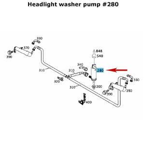 1998-24 Mercedes Headlight Washer Pump CL CLK CLS G ML E S SL SLK Sprinter Febi