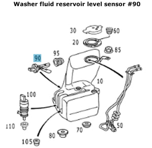 98-12 Mercedes Benz Windshield Washer Fluid Reservoir Level Sensor 220 540 00 45