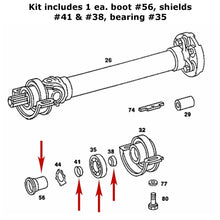 Load image into Gallery viewer, 1983-02 Mercedes Driveshaft Center Support Bearing Boot Shield Kit 008 981 43 25
