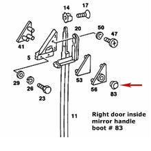 Load image into Gallery viewer, 1971-82 Mercedes 350 380 450 SL SLC Right Door Mirror Inside Handle Rubber Boot
