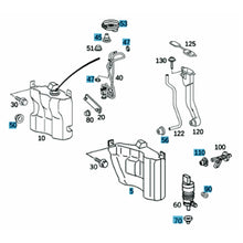 Load image into Gallery viewer, 01-09 Mercedes C CLK Washer Fluid Reservoir Complete Lid Rubber Seal Grommet Kit
