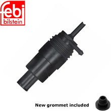 Load image into Gallery viewer, 1995-98 BMW 528i 540i 740i 740iL 750iL Windshield Washer Pump &amp; Grommet Febi
