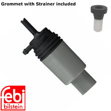 Load image into Gallery viewer, 2002-12 BMW Windshield Washer Pump with Grommet &amp; Strainer Febi 67 12 7 302 589
