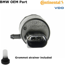 Load image into Gallery viewer, 2002-12 BMW Windshield Washer Pump &amp; Grommet OEM Continental VDO 67 12 7 302 589
