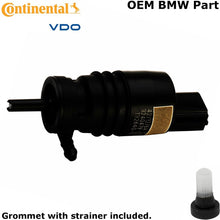 Load image into Gallery viewer, 2002-12 BMW Windshield Washer Pump &amp; Grommet OEM Continental VDO 67 12 7 302 589
