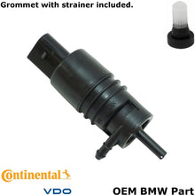 Load image into Gallery viewer, 2002-12 BMW Windshield Washer Pump &amp; Grommet OEM Continental VDO 67 12 7 302 589
