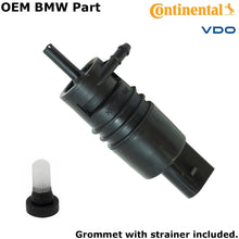 Load image into Gallery viewer, 2002-12 BMW Windshield Washer Pump &amp; Grommet OEM Continental VDO 67 12 7 302 589
