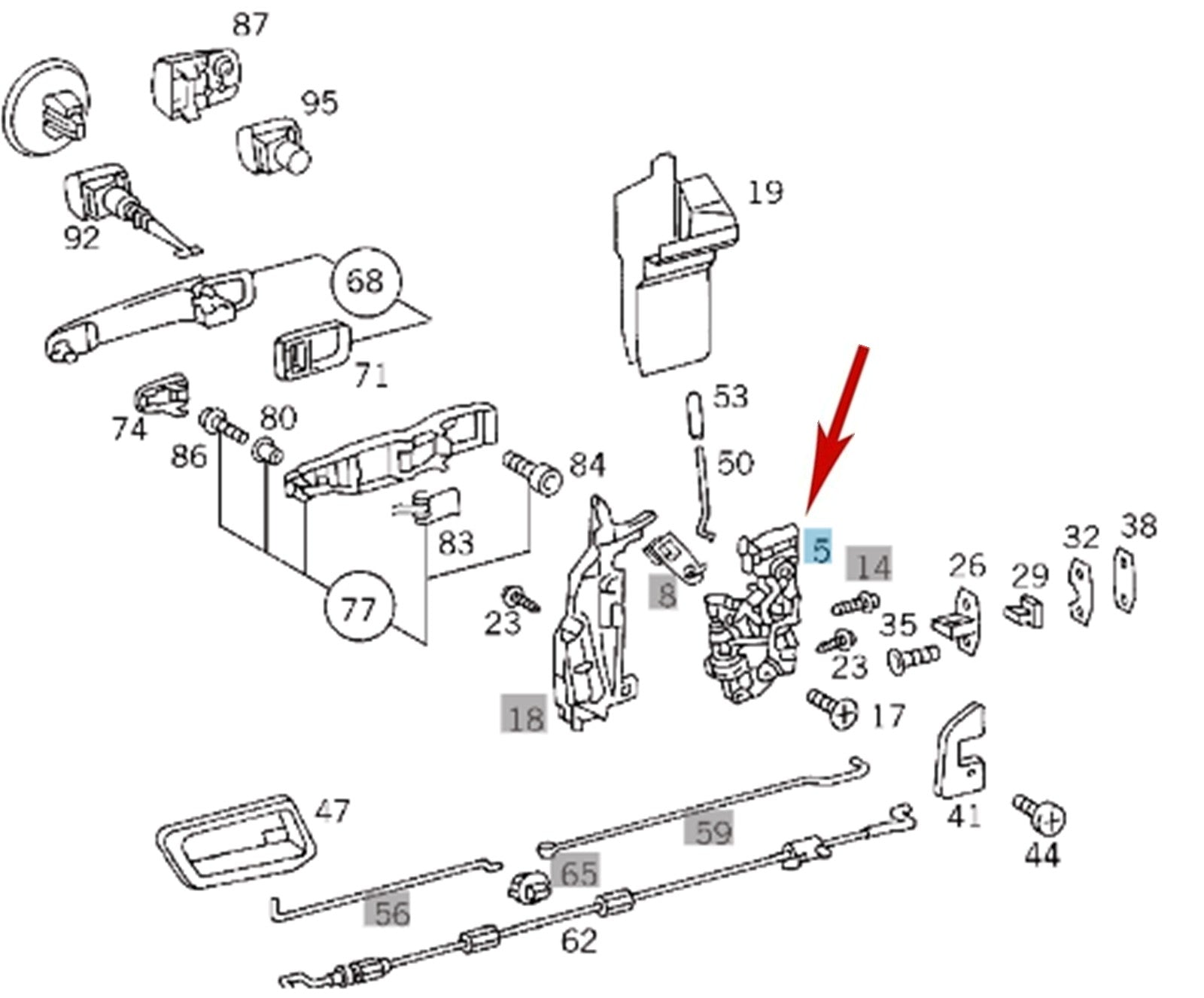 Door Lock Actuator Repair Kit For Mercedes C, E, CLK Class (W203, W211, W209) - Spring Set