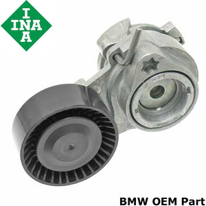 2002-08 BMW 745 760 X5 A/C Compressor Drive Belt Tensioner & Pulley BMW OEM INA