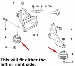 1997-03 BMW E39 525i 528i 530i Left Right Front Engine Motor Mount OEM Corteco