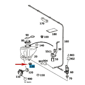2000-20 Mercedes Windshield Washer Hydraulic Expansion Tank Mounting Grommet OE