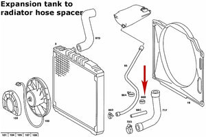 1975-15 Mercedes A/C Radiator Heater P/S Hose Spacer Protection Buffer Grommet