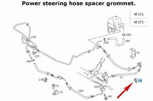 1975-15 Mercedes A/C Radiator Heater P/S Hose Spacer Protection Buffer Grommet