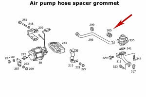 1975-15 Mercedes A/C Radiator Heater P/S Hose Spacer Protection Buffer Grommet