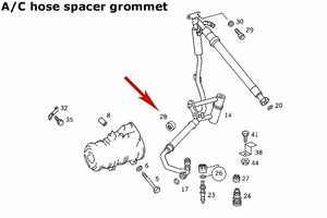 1975-15 Mercedes A/C Radiator Heater P/S Hose Spacer Protection Buffer Grommet