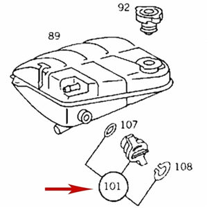 1973-85 Mercedes Radiator Overflow Expansion Tank Reservoir Sensor Hole Plug Kit