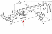 Load image into Gallery viewer, 1972-89 Mercedes R107 280 350 380 450 560 SL SLC Left Front Fender Lower Panel
