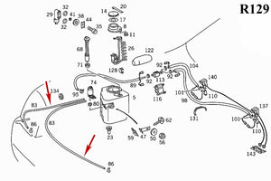 1954-15 Mercedes Windshield Washer 4.5 mm X 7.5 mm Clear Reinforced Hose OEM