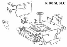 Load image into Gallery viewer, 1976-02 Mercedes R107 SL W116 R129 SL Trunk Spare Tire Cover Plastic Handle NLA
