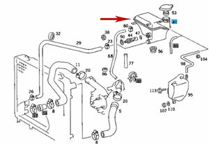 84-93 Mercedes 190 D E 260 300 CE E TE Radiator Coolant Overflow Expansion Tank