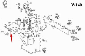 1977-95 Mercedes 2010-18 Sprinter 2 Way Windshield Washer Pump Check Valve Febi