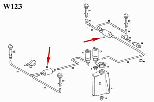 1977-95 Mercedes 2010-18 Sprinter 2 Way Windshield Washer Pump Check Valve Febi