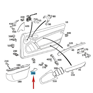 2003-12 Mercedes SL 500 550 55 AMG 600 63 65 AMG Left Door Inside Silver Handle