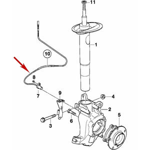 1998-03 BMW E39 525i 528i 530i 540i M5 OEM Front Brake ABS Speed Sensor Hella