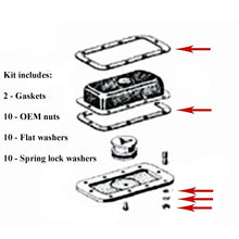 Load image into Gallery viewer, 1956-69 Porsche 356A 356B 356C 356SC 912 Oil Sump Gasket &amp; Hardware Kit German
