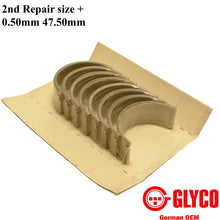Load image into Gallery viewer, 2nd US 47.50mm Rod Bearing Set 1966-83 BMW 1600 1800 2000 2002 320i German Glyco
