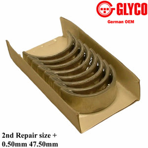 2nd US 47.50mm Rod Bearing Set 1966-83 BMW 1600 1800 2000 2002 320i German Glyco