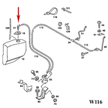 Load image into Gallery viewer, 1973-80 Mercedes Windshield Washer Fluid Reservoir Cap 90° Elbow Hose Connector
