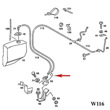 Load image into Gallery viewer, 1972-80 Mercedes W116 S R107 SL Windshield Washer Chassis Mounted Electric Pump
