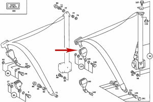 1981-83 Mercedes 380SL 380SLC Passenger Right Seat Belt Receiver Lock Buckle OE