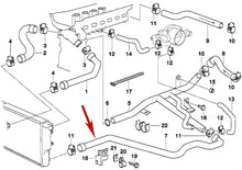 Load image into Gallery viewer, 1997-98 BMW 528i Water Hose Expansion Tank to Heater Return Pipe 11 53 1 744 054
