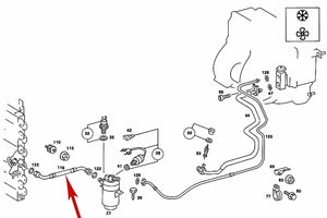 1984-93 Mercedes 190D 190E A/C Air Conditioning Hose Drier to Condenser CRP